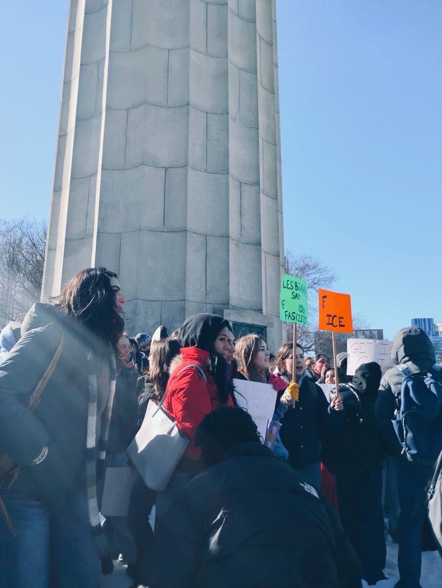 The combined MBHS-Brooklyn Tech protest at Fort Greene Park, January 30th, 2026
